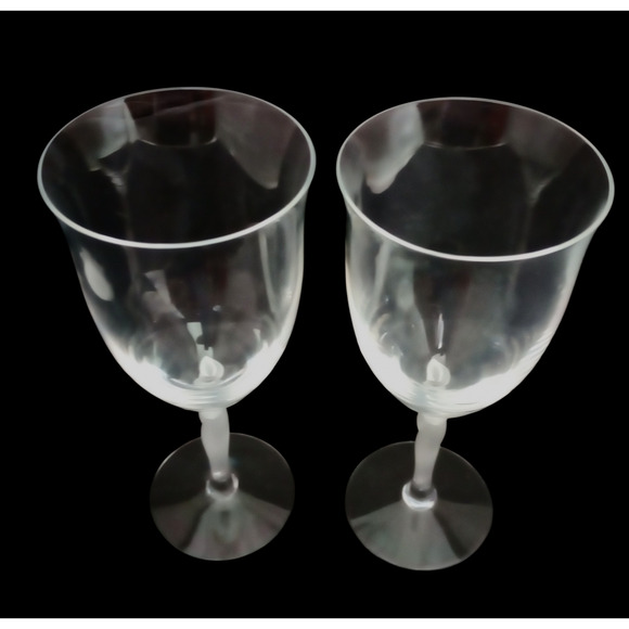 Lenox Crystal Embrace Set of 2 Frosted Stem Iced Tea Glasses - Picture 3 of 6